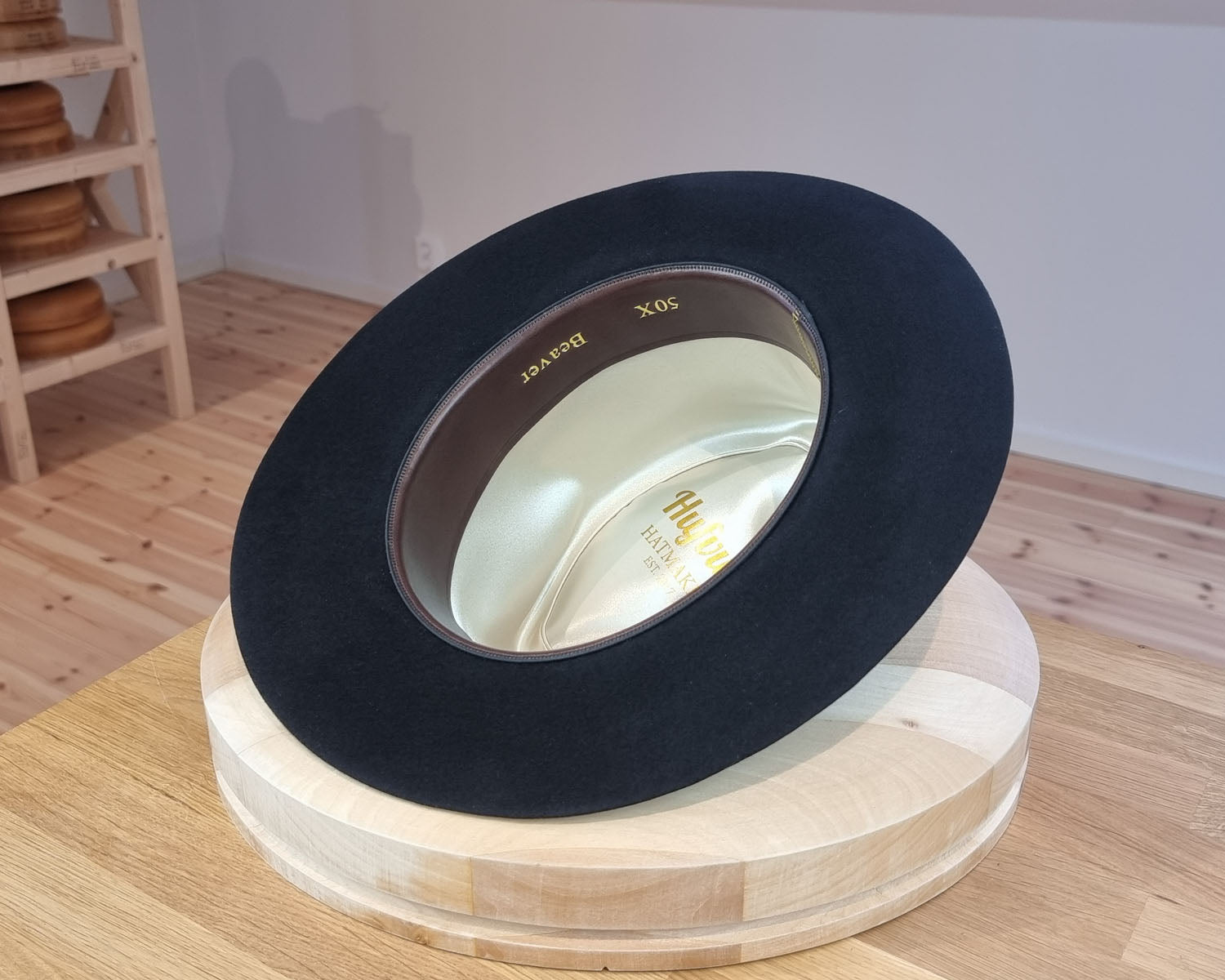 LEIFUR Lucky FEDORA | 50X BEAVER BLEND | BLACK | SIZE 56, US 7