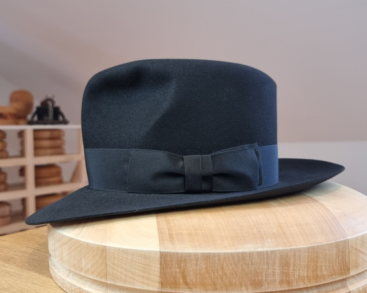 LEIFUR Lucky FEDORA | 50X BEAVER BLEND | BLACK | SIZE 56, US 7