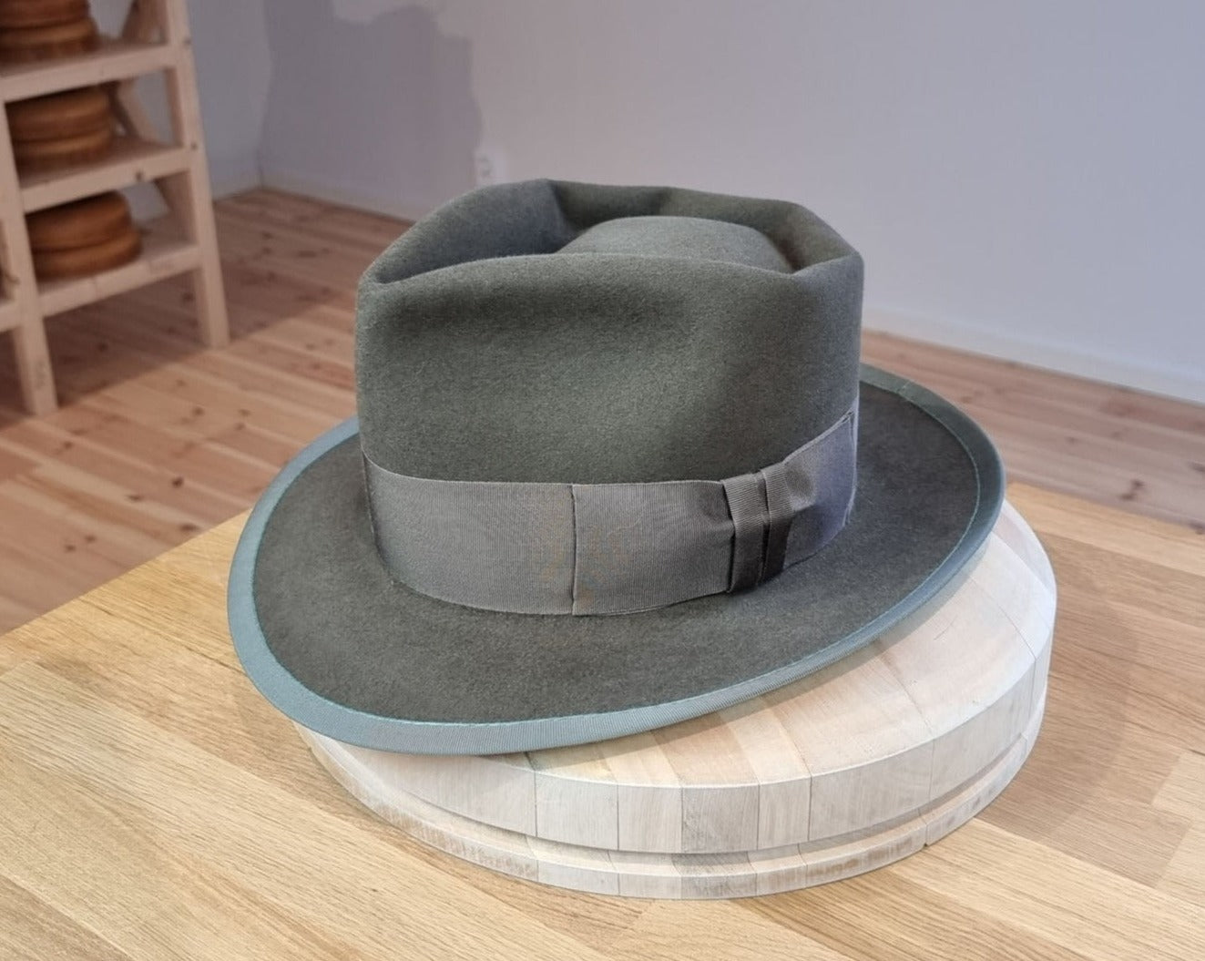 BOGART FEDORA | 50X BEAVER BLEND | OLIVE COLOR |  SIZE 58, US 7 1/4