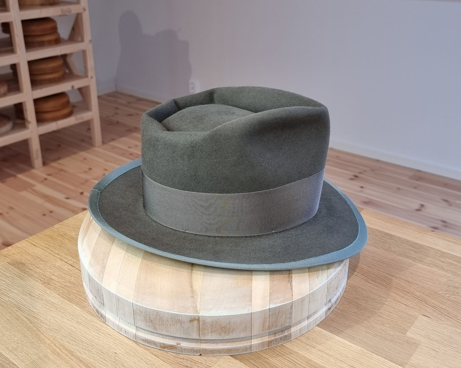 BOGART FEDORA | 50X BEAVER BLEND | OLIVE COLOR |  SIZE 58, US 7 1/4
