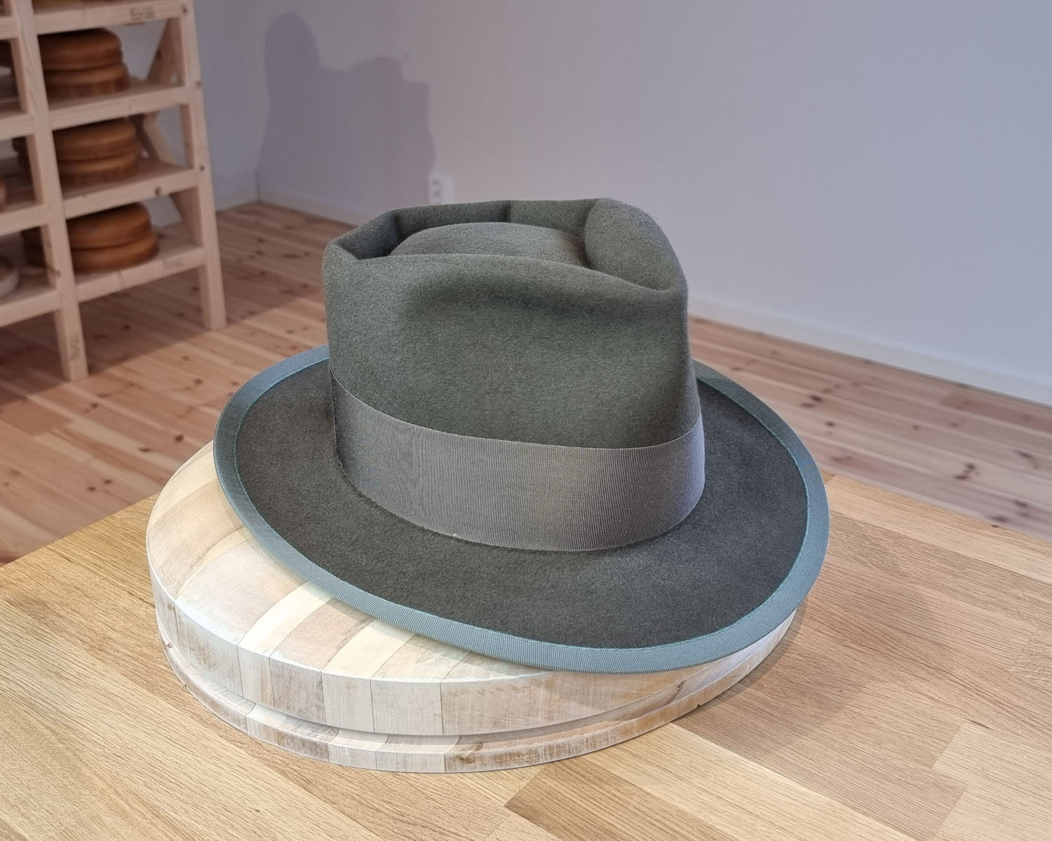 BOGART FEDORA | 50X BEAVER BLEND | OLIVE COLOR |  SIZE 58, US 7 1/4