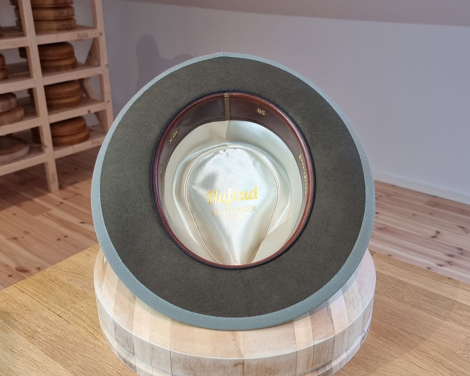 BOGART FEDORA | 50X BEAVER BLEND | OLIVE COLOR |  SIZE 58, US 7 1/4