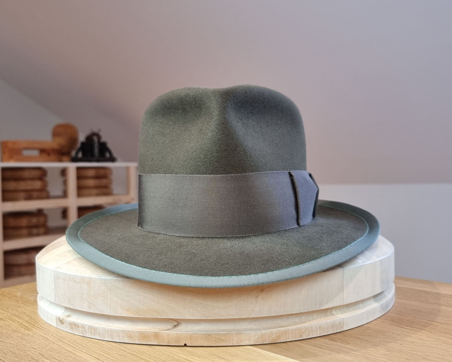 BOGART FEDORA | 50X BEAVER BLEND | OLIVE COLOR |  SIZE 58, US 7 1/4