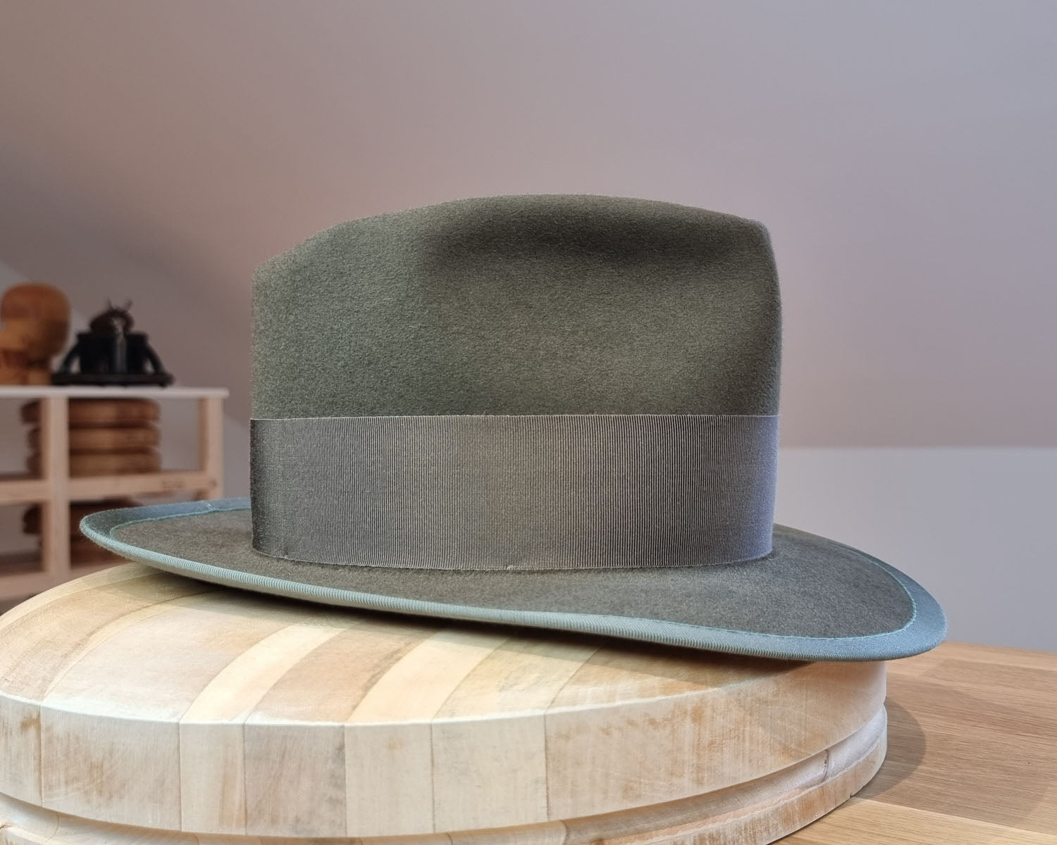BOGART FEDORA | 50X BEAVER BLEND | OLIVE COLOR |  SIZE 58, US 7 1/4