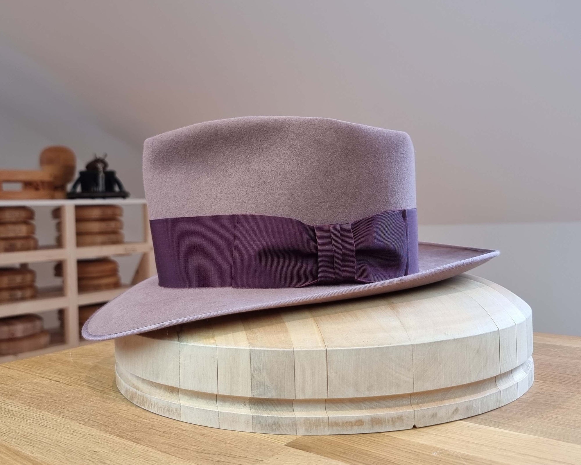 BOGART FEDORA | 50X BEAVER BLEND | DUSTY ROSE COLOR |  SIZE 59, US 7 3/8
