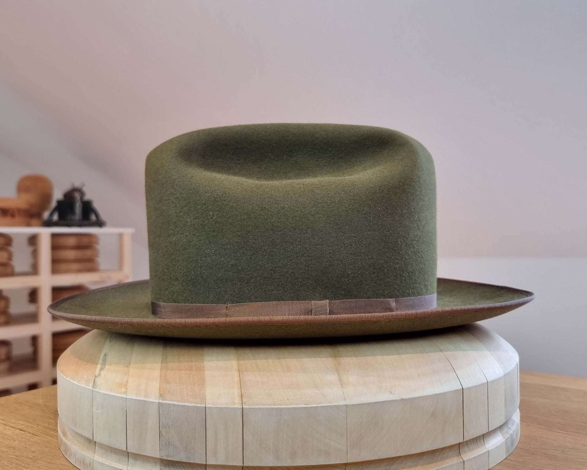 OPEN ROAD HAT | RABBIT & HARE DELUXE BLEND | MOSS GREEN COLOR | SIZE 59, US 7 3/8