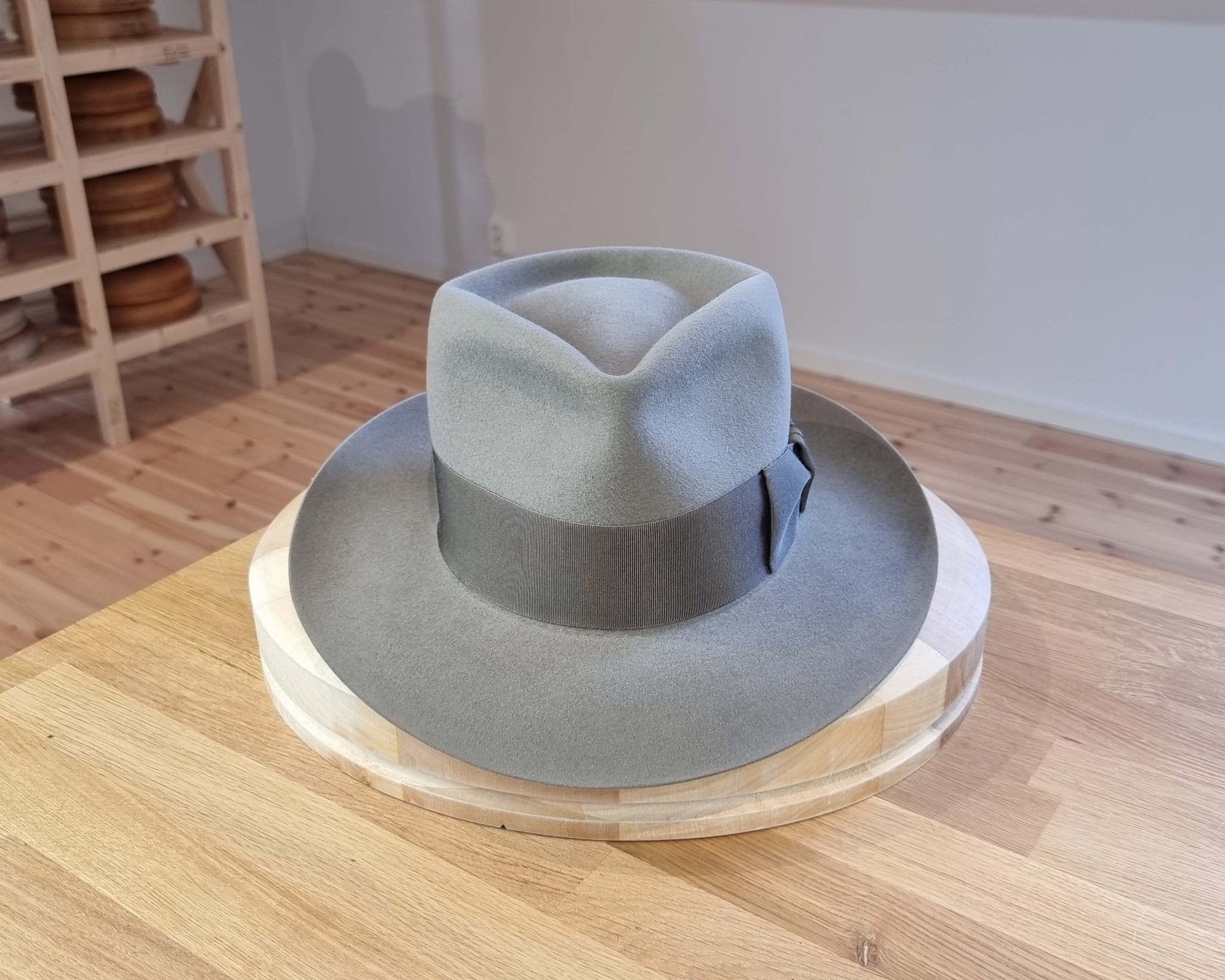 WHIPPET FEDORA | DELUXE RABBIT &amp; HARE BLEND | STONE COLOR | SIZE 58, US 7 1/4