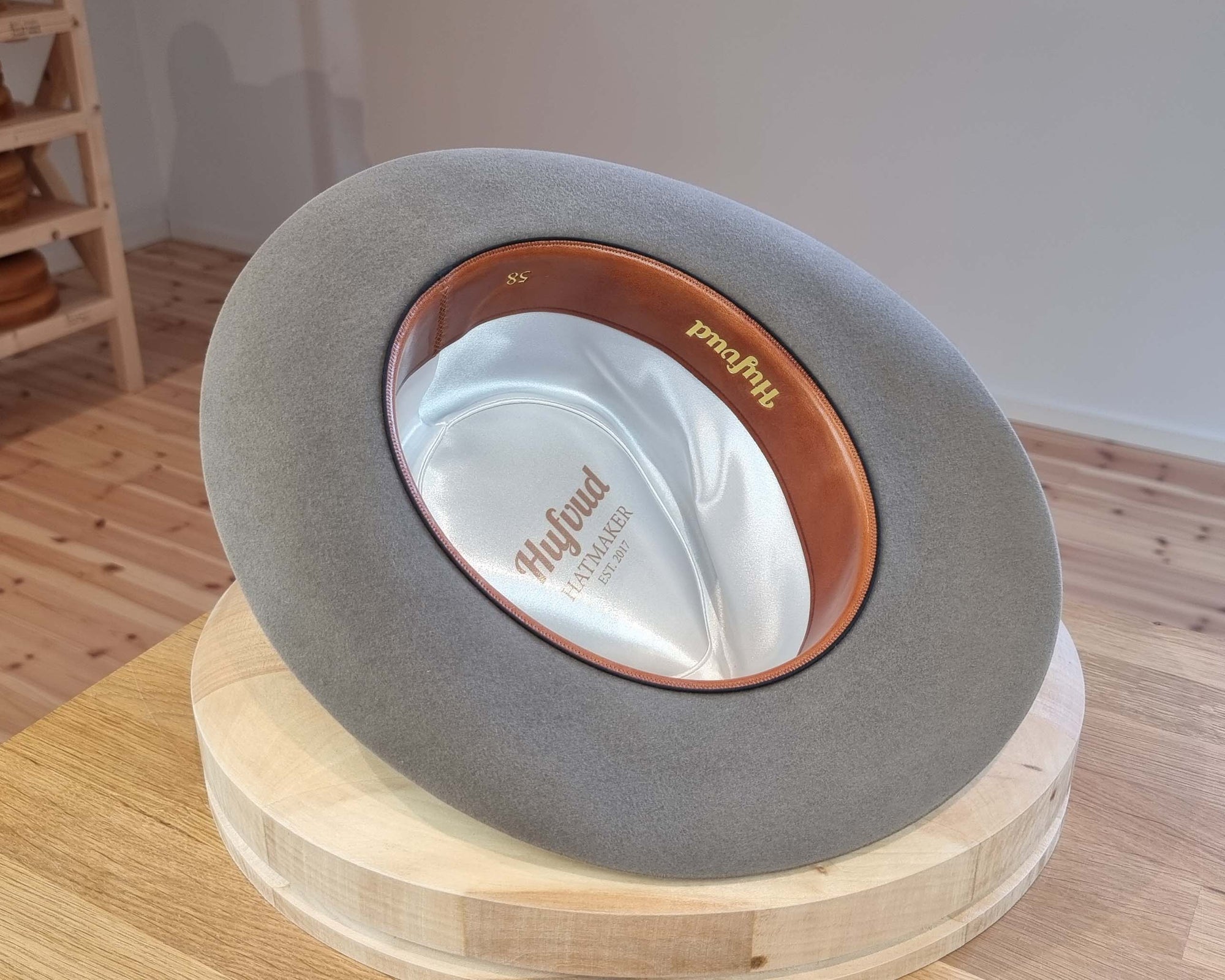 WHIPPET FEDORA | DELUXE RABBIT & HARE BLEND | STONE COLOR | SIZE 58, US 7 1/4