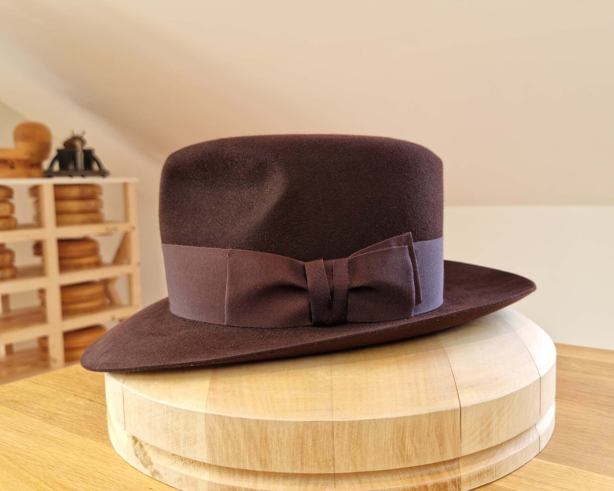 LEIFUR FEDORA | 100X BEAVER | OXBLOOD | SIZE 58, US 7 1/4