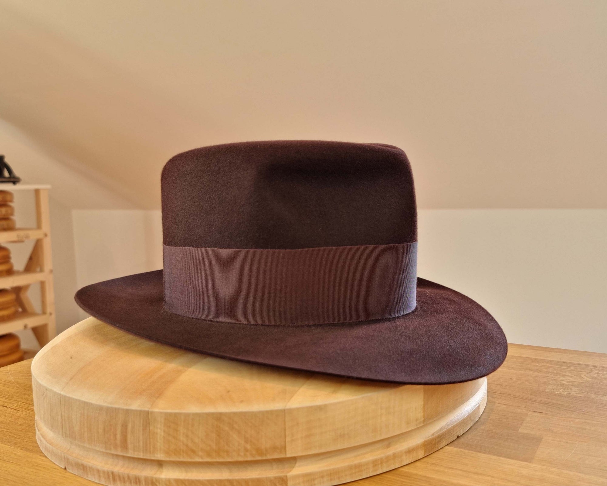 LEIFUR FEDORA | 100X BEAVER | OXBLOOD | SIZE 58, US 7 1/4