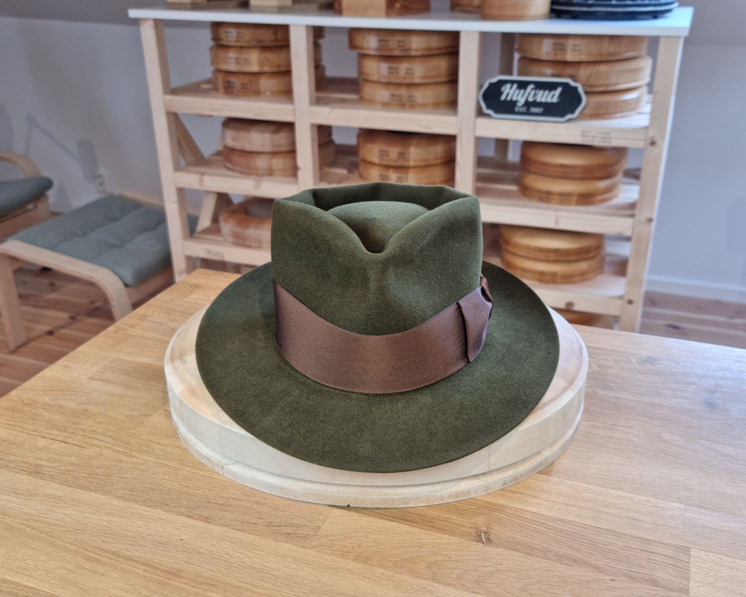 BOGART FEDORA | DELUXE RABBIT & HARE BLEND | MOSS GREEN COLOR | SIZE 58, US 7 1/4