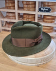 BOGART FEDORA | DELUXE RABBIT & HARE BLEND | MOSS GREEN COLOR | SIZE 58, US 7 1/4