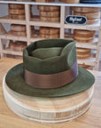 BOGART FEDORA | DELUXE RABBIT & HARE BLEND | MOSS GREEN COLOR | SIZE 58, US 7 1/4