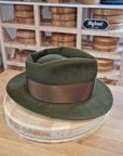 BOGART FEDORA | DELUXE RABBIT & HARE BLEND | MOSS GREEN COLOR | SIZE 58, US 7 1/4