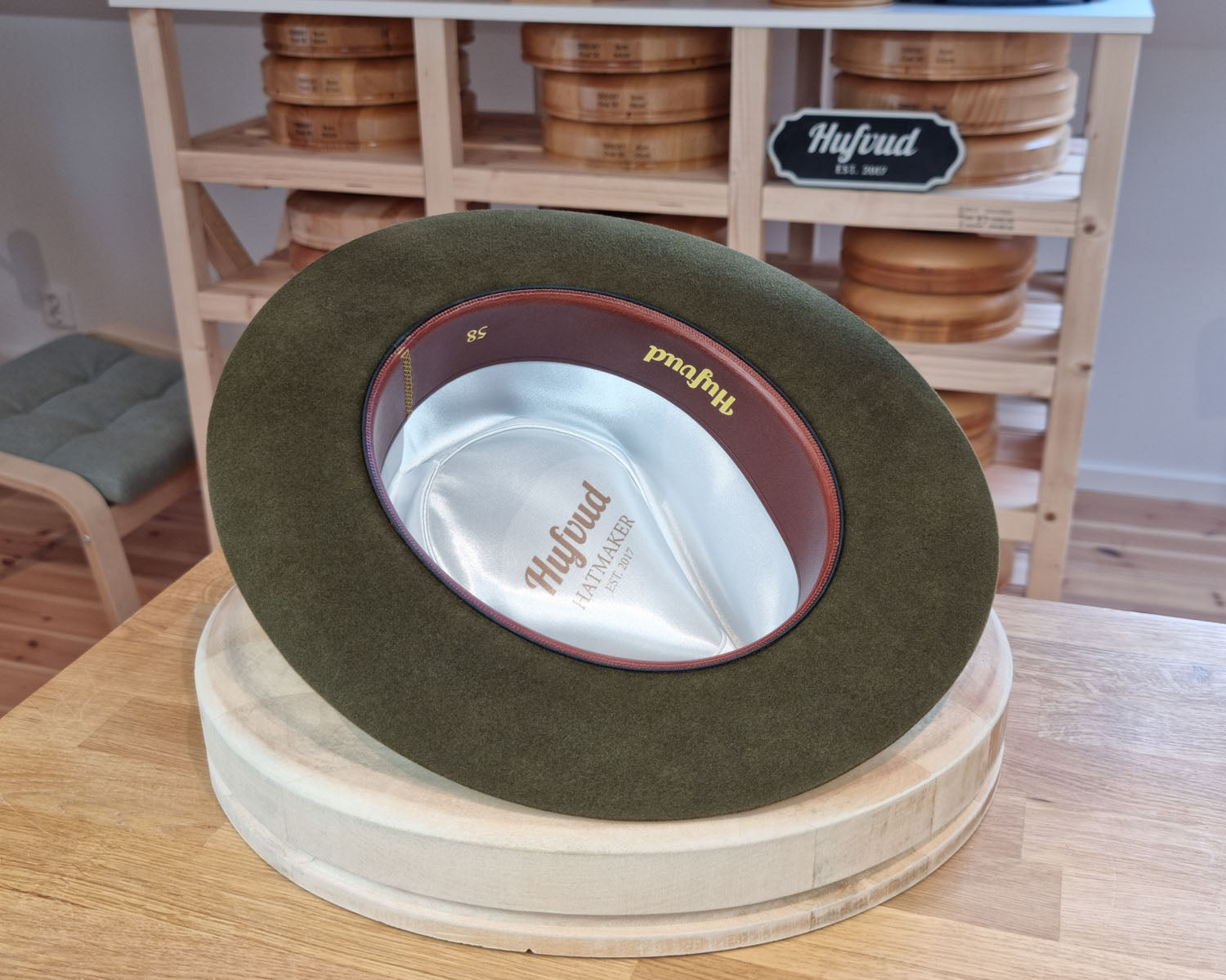 BOGART FEDORA | DELUXE RABBIT & HARE BLEND | MOSS GREEN COLOR | SIZE 58, US 7 1/4