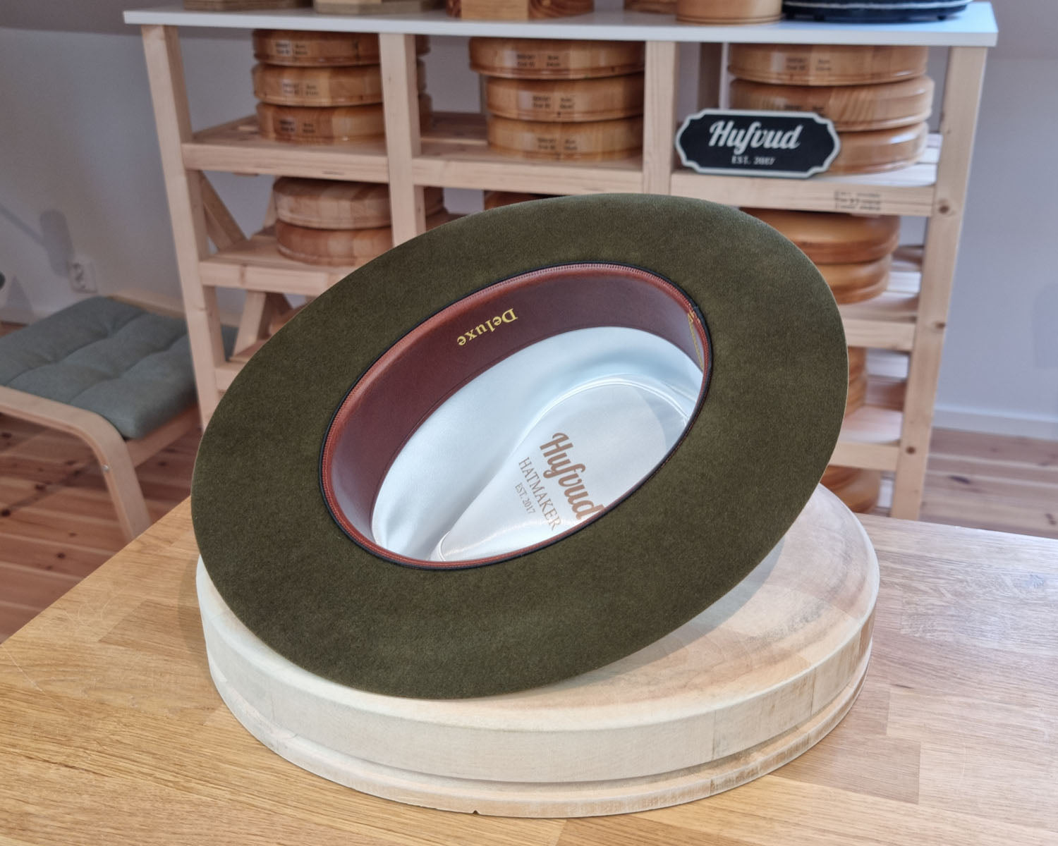 BOGART FEDORA | DELUXE RABBIT & HARE BLEND | MOSS GREEN COLOR | SIZE 58, US 7 1/4