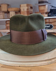 BOGART FEDORA | DELUXE RABBIT & HARE BLEND | MOSS GREEN COLOR | SIZE 58, US 7 1/4