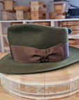 BOGART FEDORA | DELUXE RABBIT & HARE BLEND | MOSS GREEN COLOR | SIZE 58, US 7 1/4
