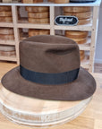 LEIFUR Lucky FEDORA | 50X BEAVER BLEND | SABLE BROWN | SIZE 59, US 7 3/8