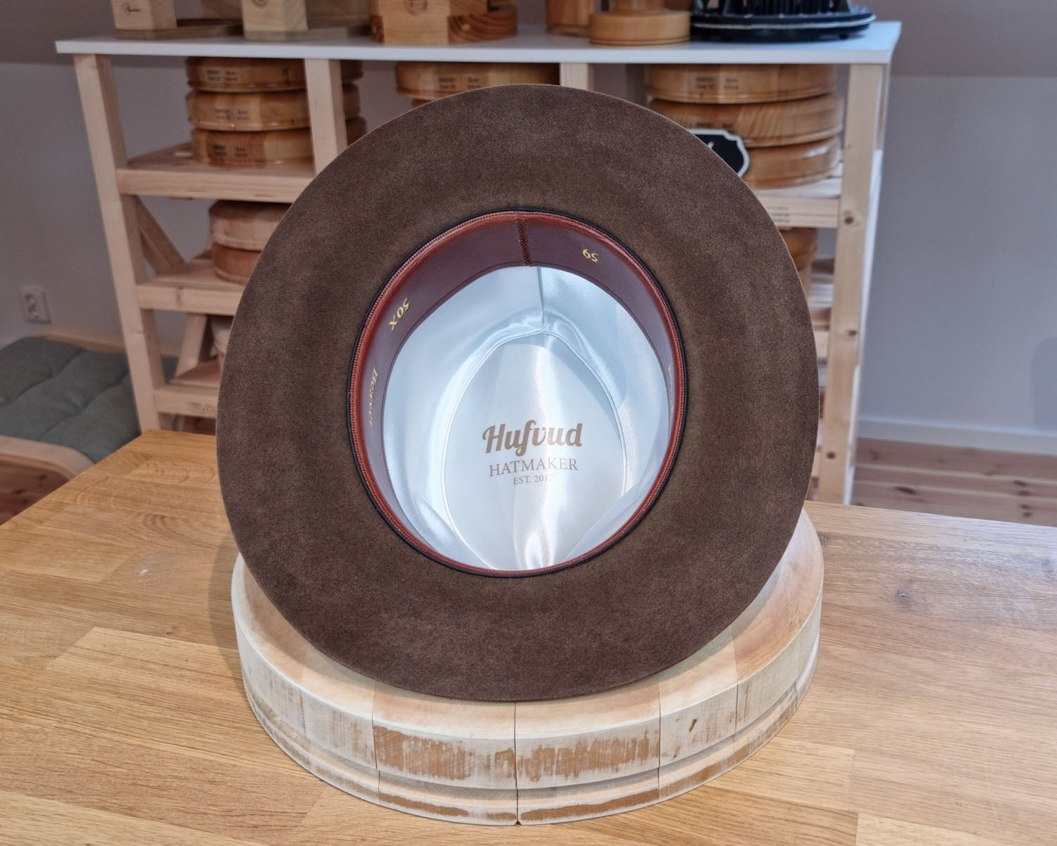 LEIFUR Lucky FEDORA | 50X BEAVER BLEND | SABLE BROWN | SIZE 59, US 7 3/8