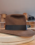 LEIFUR Lucky FEDORA | 50X BEAVER BLEND | SABLE BROWN | SIZE 59, US 7 3/8