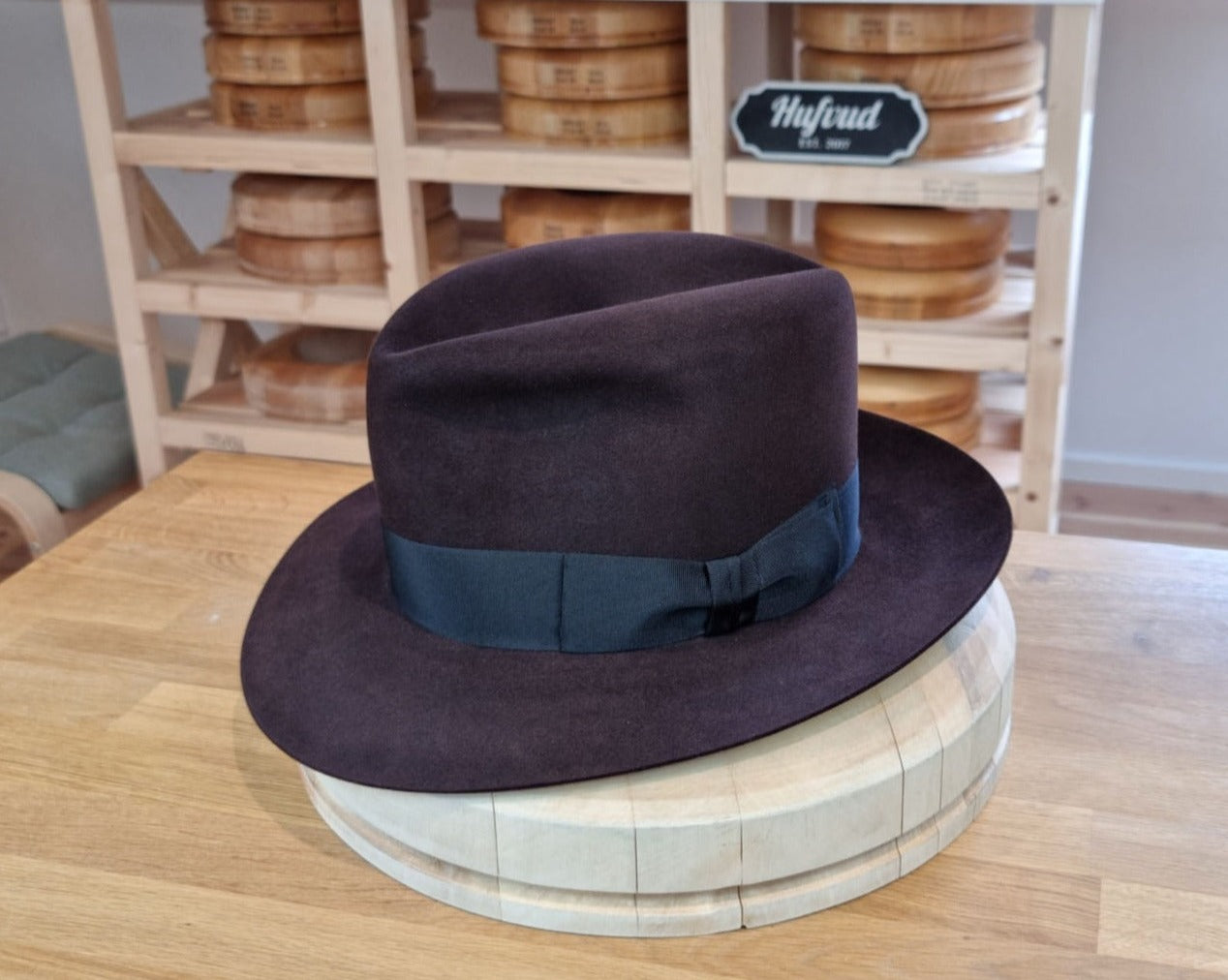 LEIFUR Lucky FEDORA | 100X BEAVER | OXBLOOD COLOR | SIZE 59, US 7 3/8
