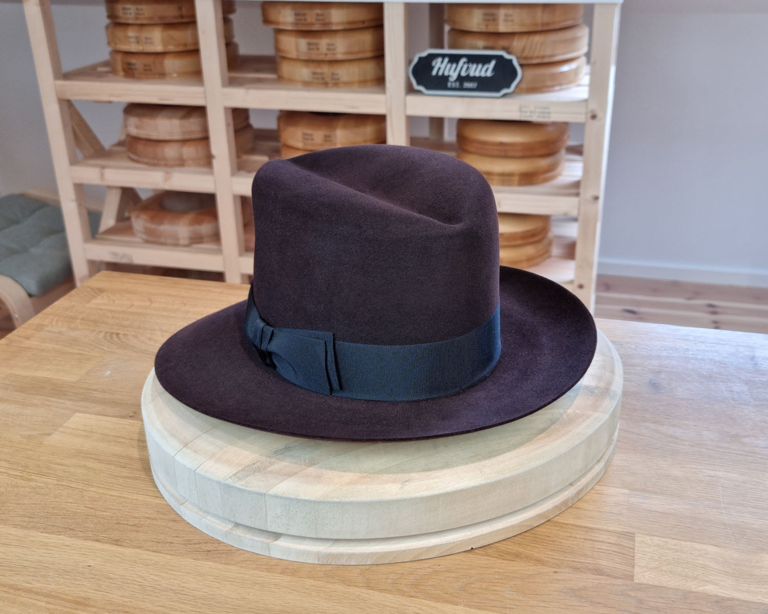 LEIFUR Lucky FEDORA | 100X BEAVER | OXBLOOD COLOR | SIZE 59, US 7 3/8