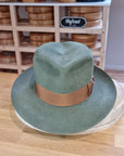 LEIFUR Lucky FEDORA | 50X BEAVER BLEND | SAGE GREEN COLOR | SIZE 60, US 7 1/2