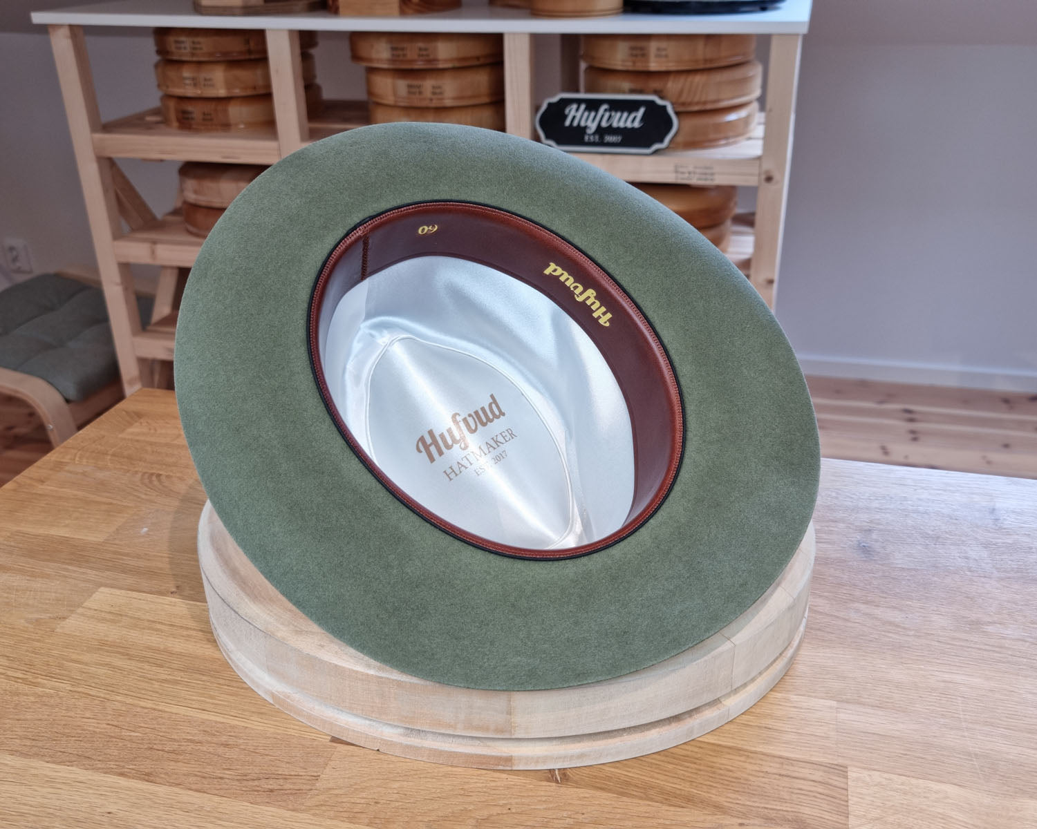 LEIFUR Lucky FEDORA | 50X BEAVER BLEND | SAGE GREEN COLOR | SIZE 60, US 7 1/2