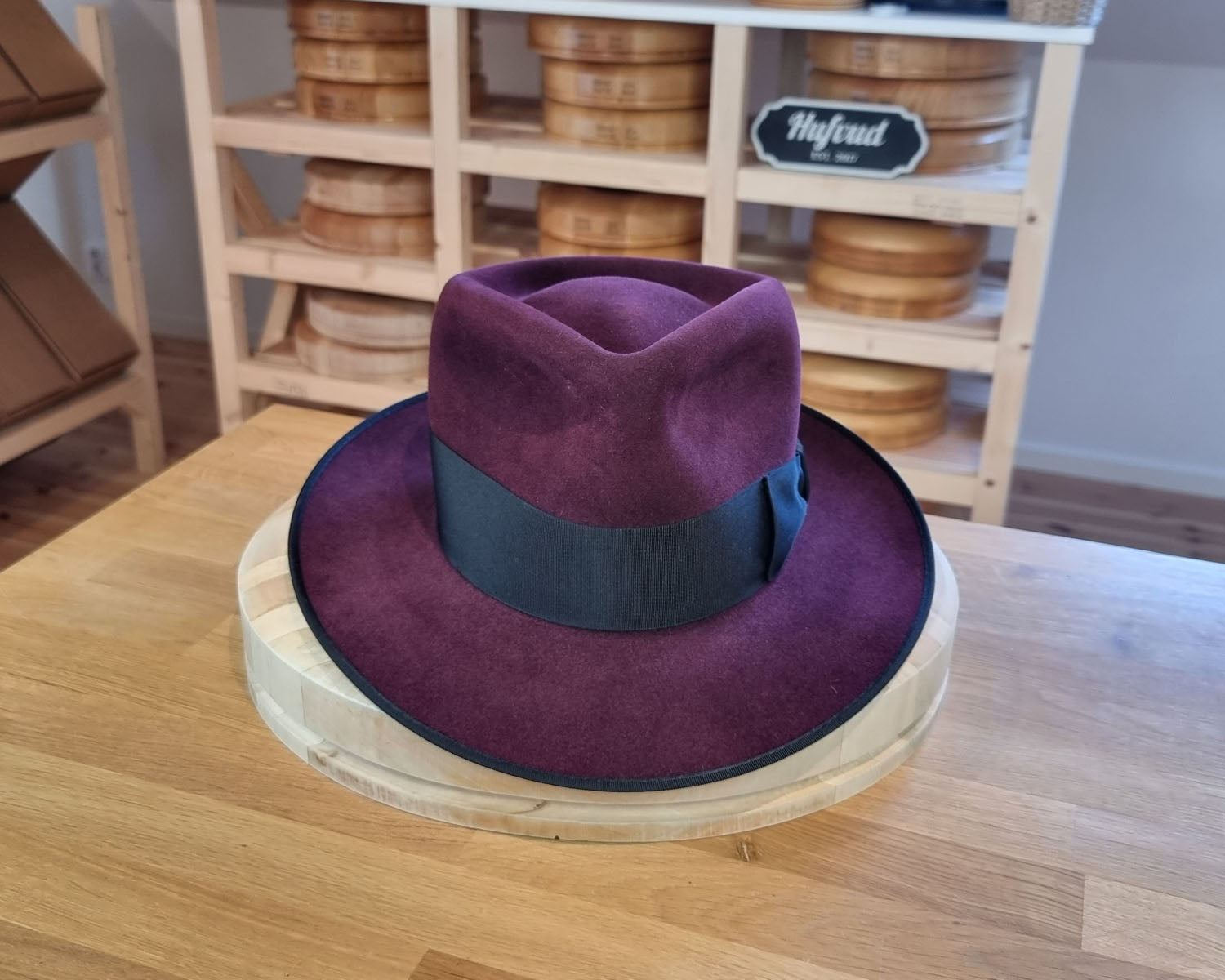 WHIPPET FEDORA | 100X NUTRIA | PLUM COLOR | SIZE 58, US 7 1/4