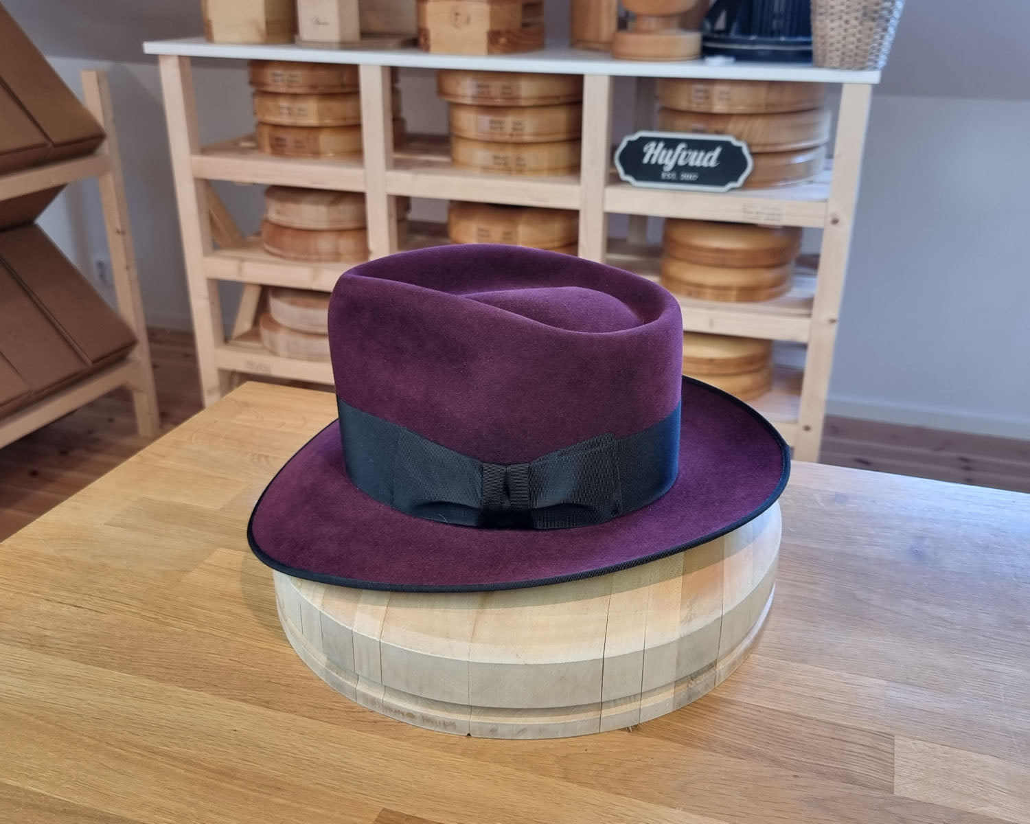WHIPPET FEDORA | 100X NUTRIA | PLUM COLOR | SIZE 58, US 7 1/4