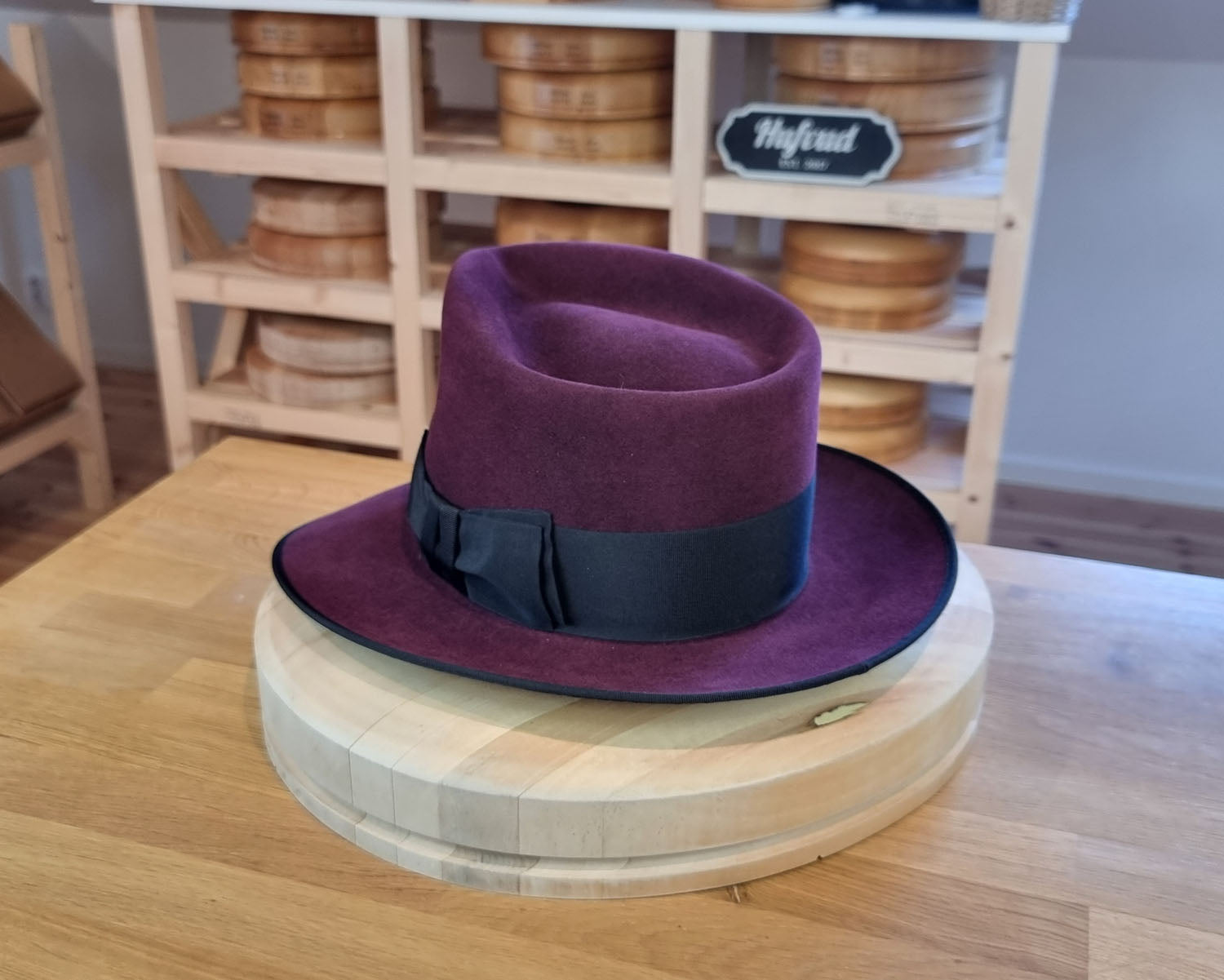 WHIPPET FEDORA | 100X NUTRIA | PLUM COLOR | SIZE 58, US 7 1/4