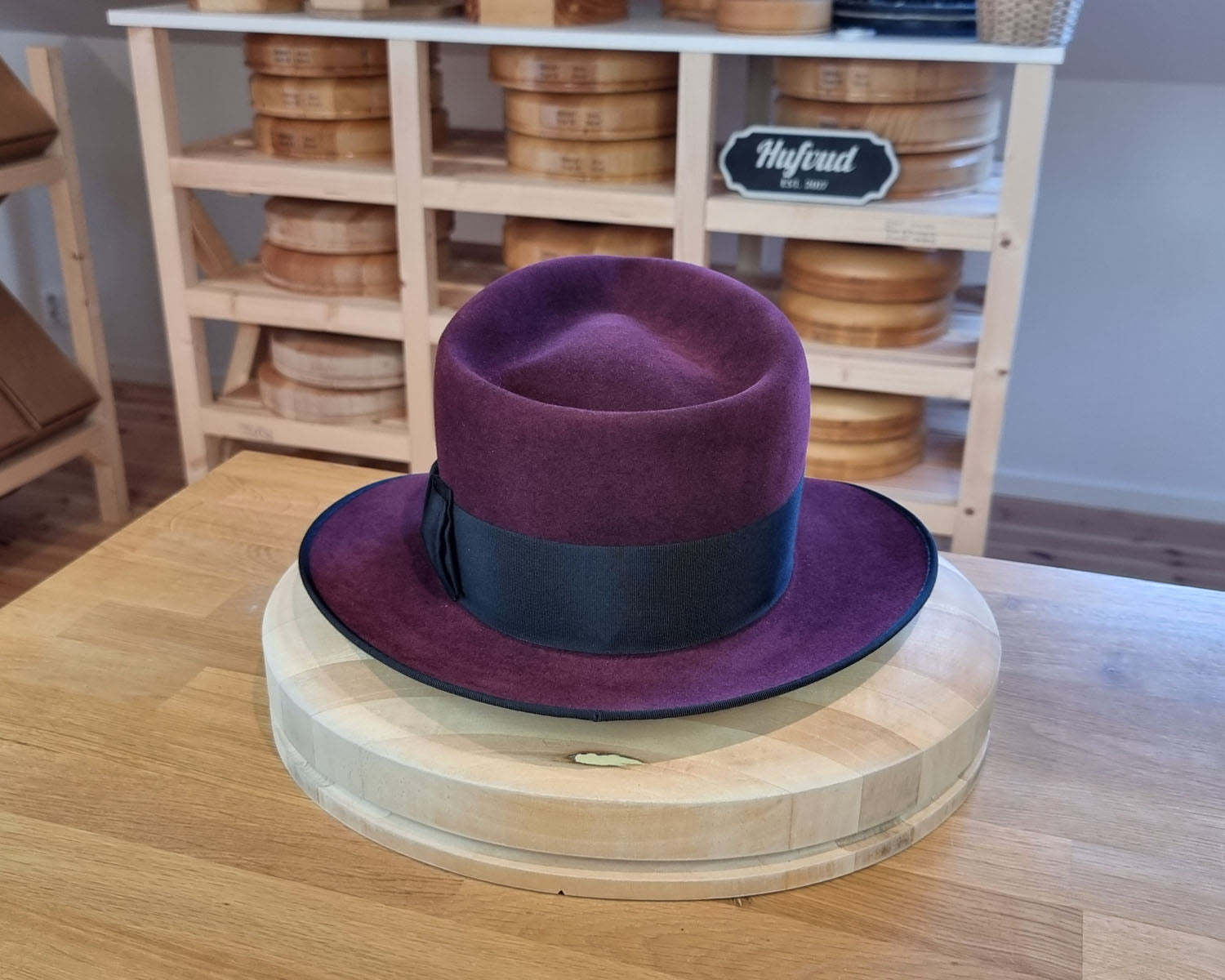 WHIPPET FEDORA | 100X NUTRIA | PLUM COLOR | SIZE 58, US 7 1/4