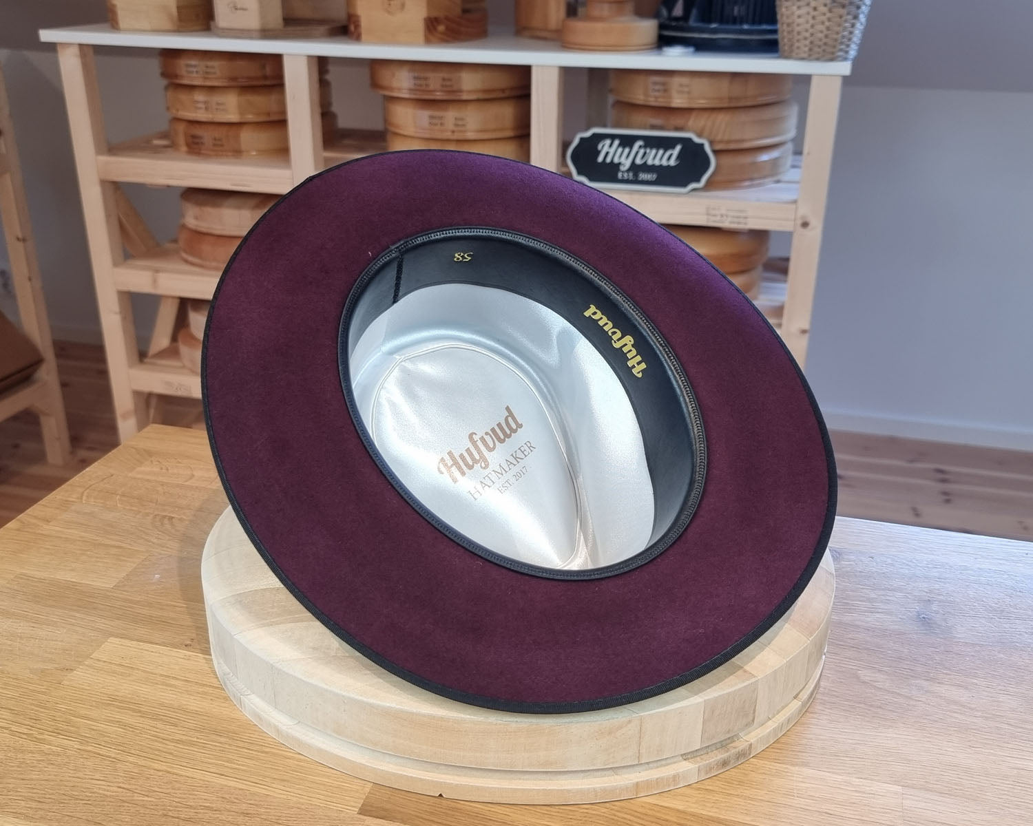 WHIPPET FEDORA | 100X NUTRIA | PLUM COLOR | SIZE 58, US 7 1/4