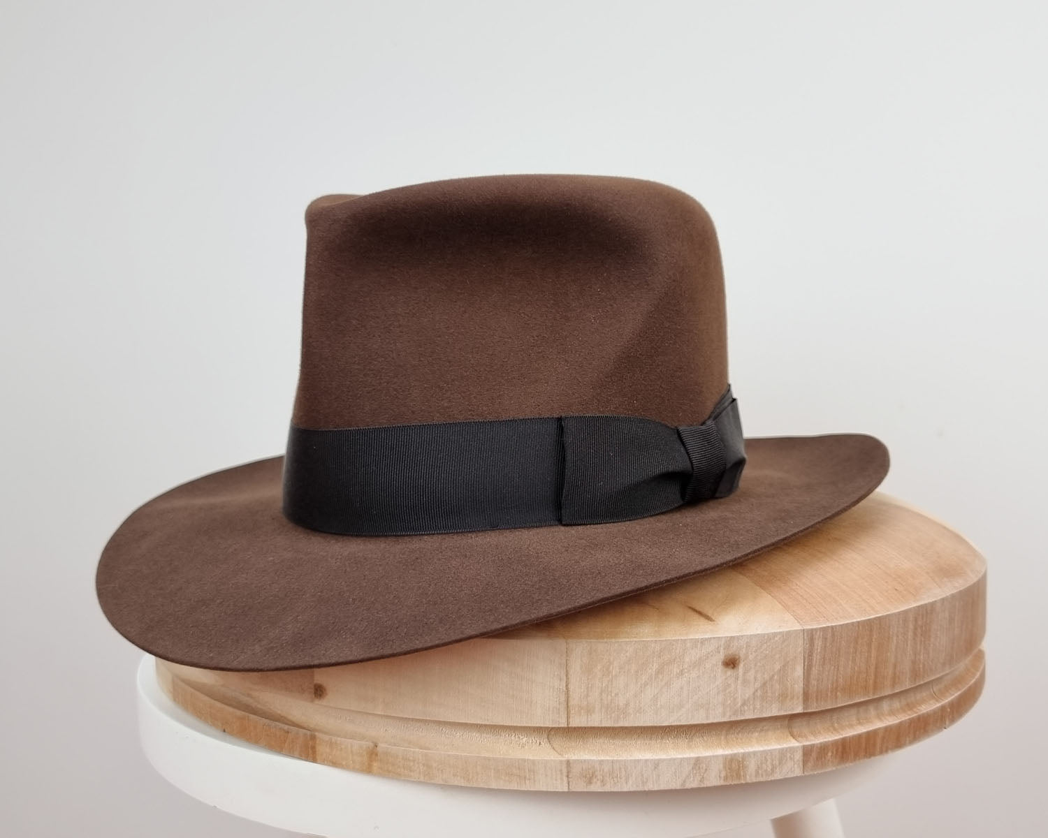 LEIFUR Lucky FEDORA | 100X BEAVER | SABLE BROWN | SIZE 58, US 7 1/4
