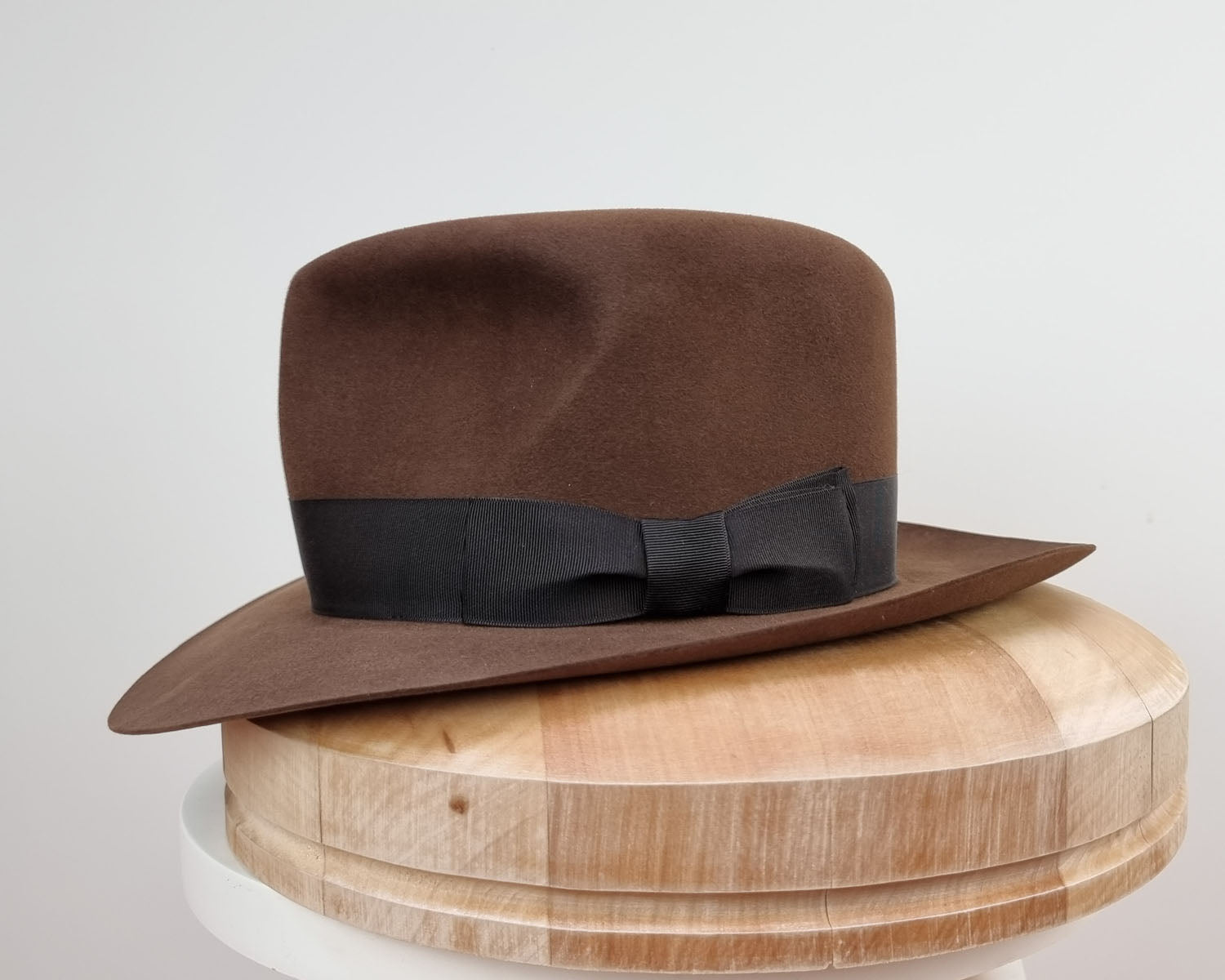 LEIFUR Lucky FEDORA | 100X BEAVER | SABLE BROWN | SIZE 58, US 7 1/4
