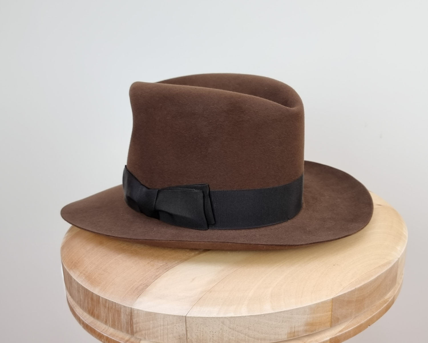 LEIFUR Lucky FEDORA | 100X BEAVER | SABLE BROWN | SIZE 58, US 7 1/4