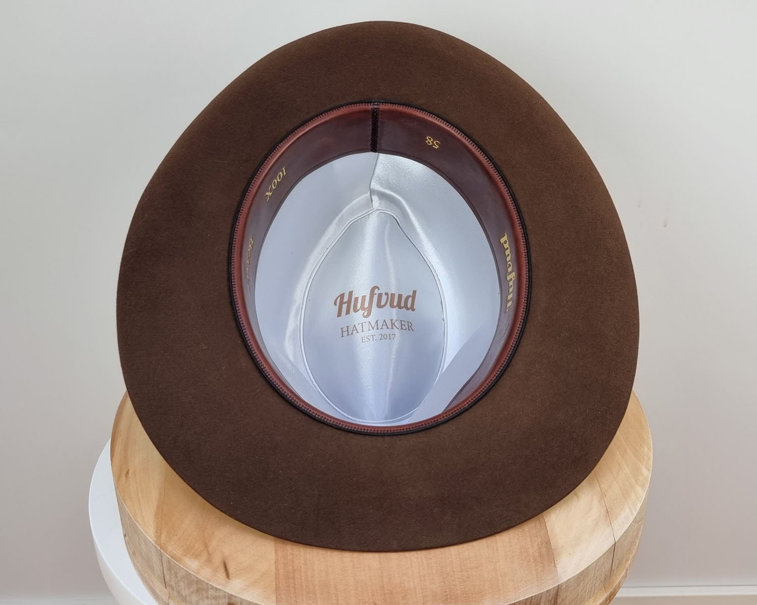 LEIFUR Lucky FEDORA | 100X BEAVER | SABLE BROWN | SIZE 58, US 7 1/4