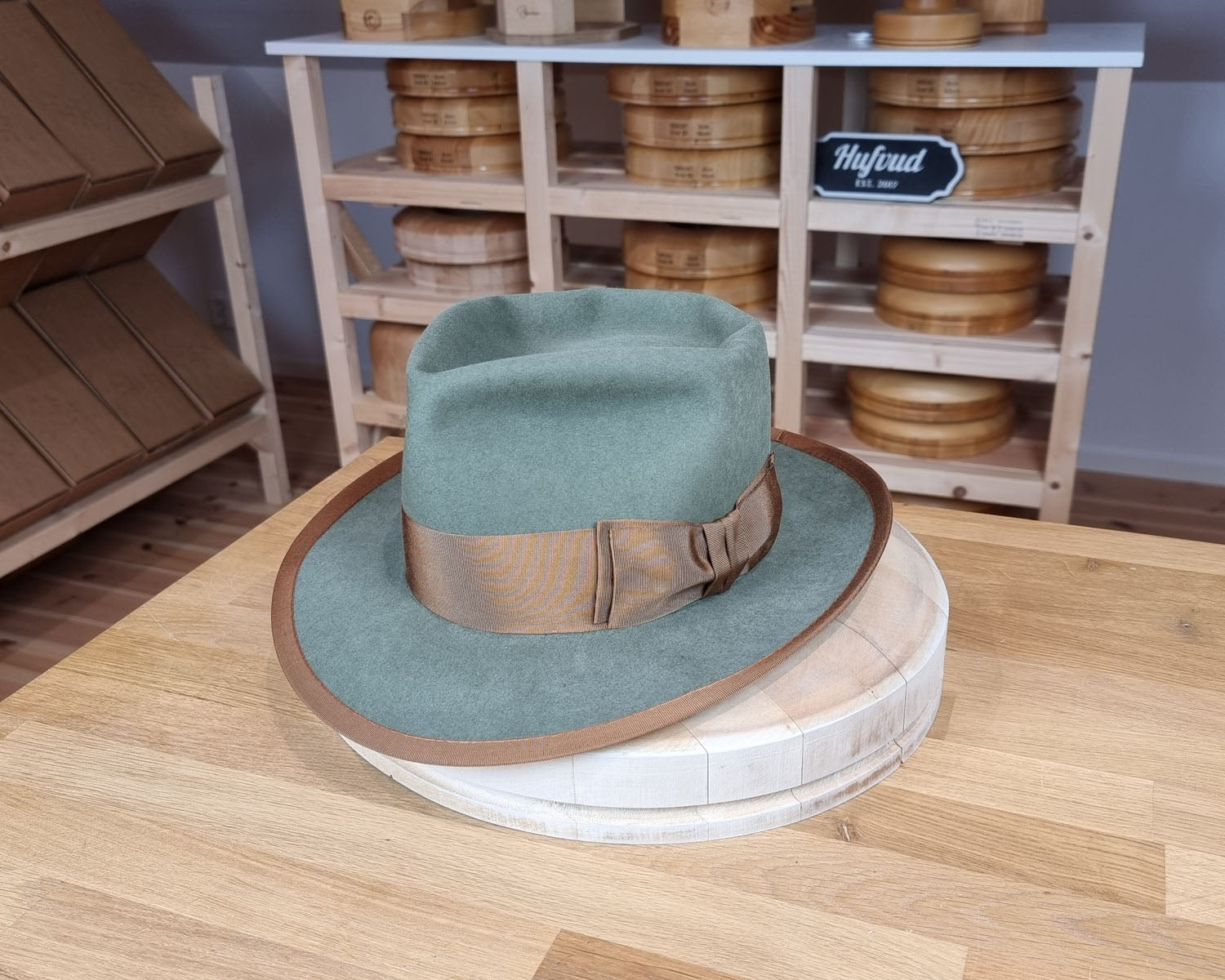 WHIPPET FEDORA | 50X BEAVER BLEND | SAGE COLOR | SIZE 58, US 7 1/4