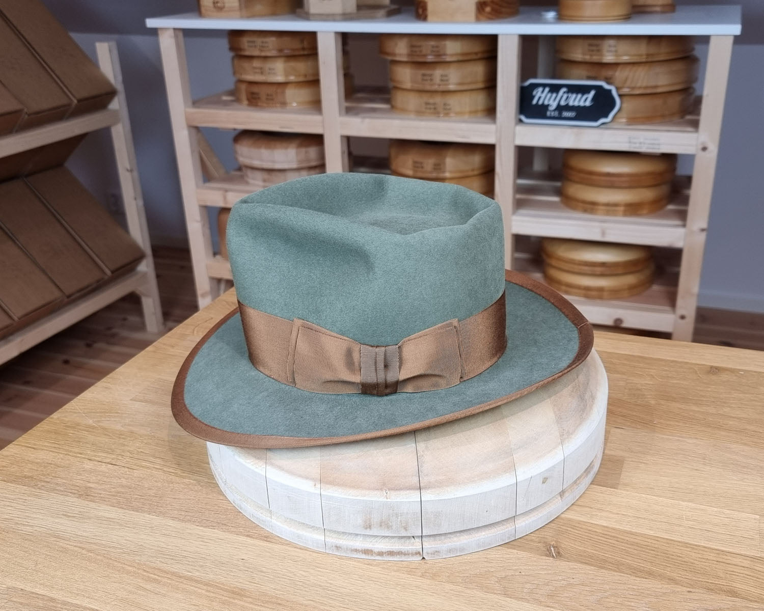 WHIPPET FEDORA | 50X BEAVER BLEND | SAGE COLOR | SIZE 58, US 7 1/4
