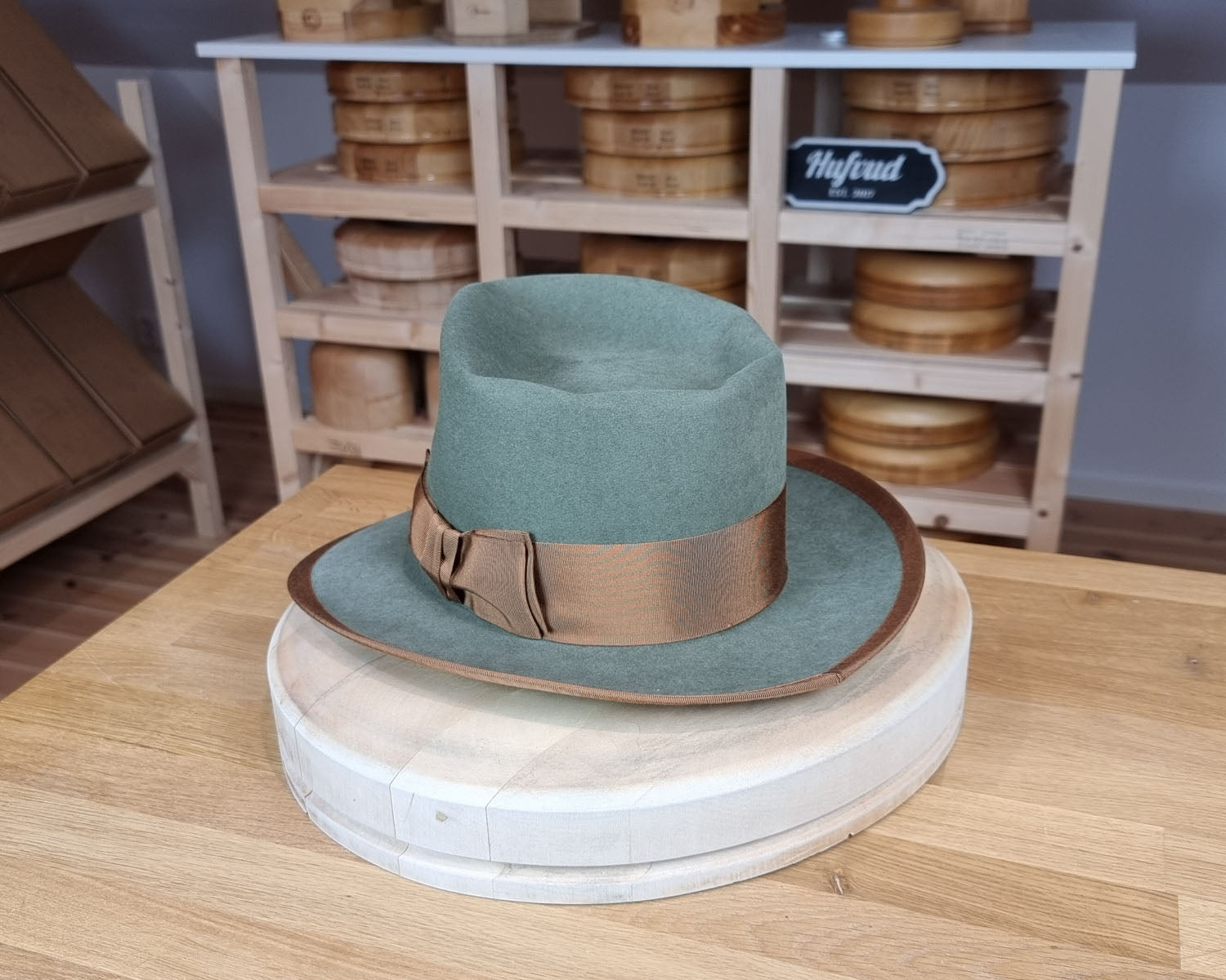 WHIPPET FEDORA | 50X BEAVER BLEND | SAGE COLOR | SIZE 58, US 7 1/4