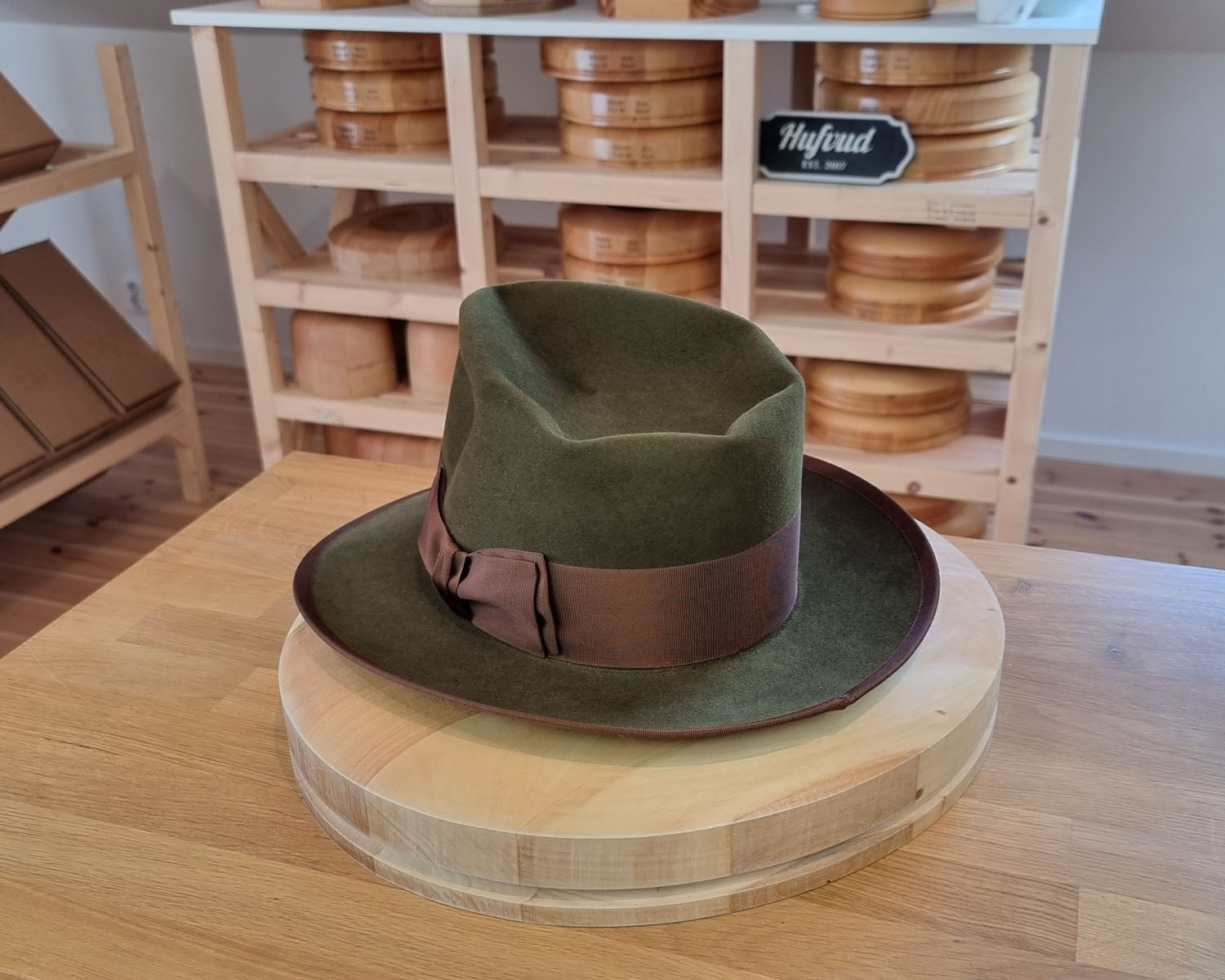 WHIPPET FEDORA | 100X BEAVER | MOSS GREEN COLOR | SIZE 58, US 7 1/4