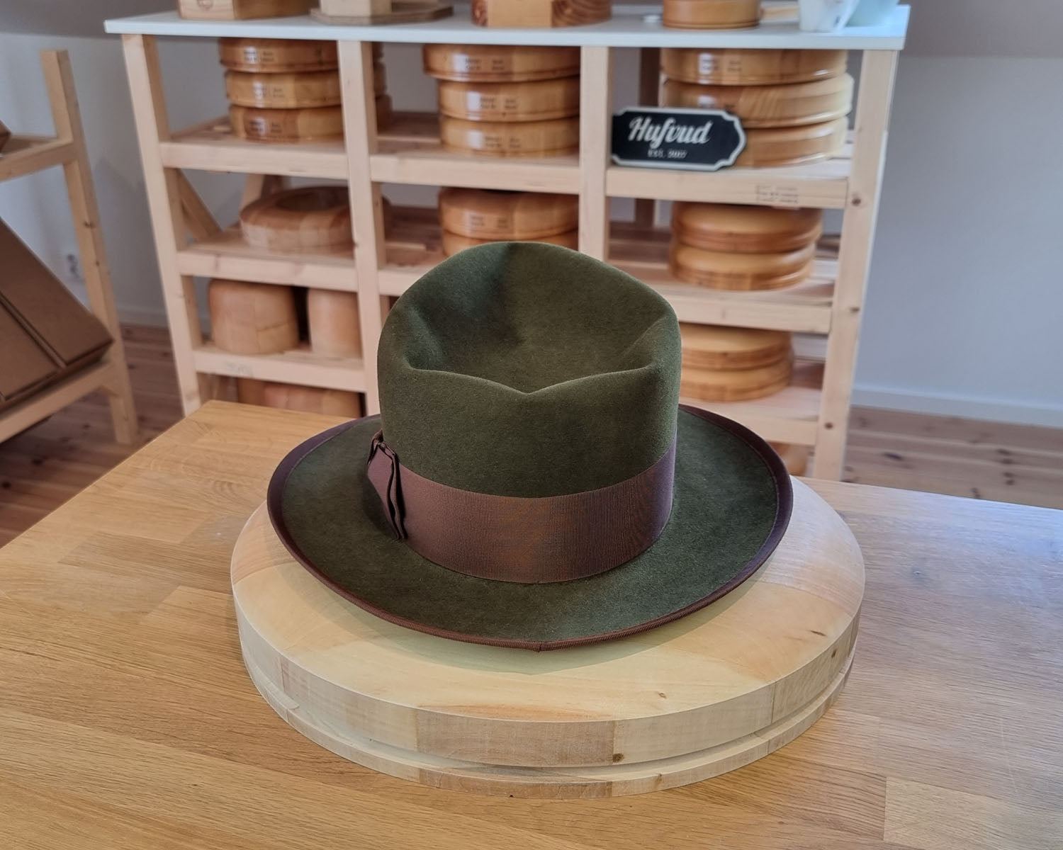WHIPPET FEDORA | 100X BEAVER | MOSS GREEN COLOR | SIZE 58, US 7 1/4