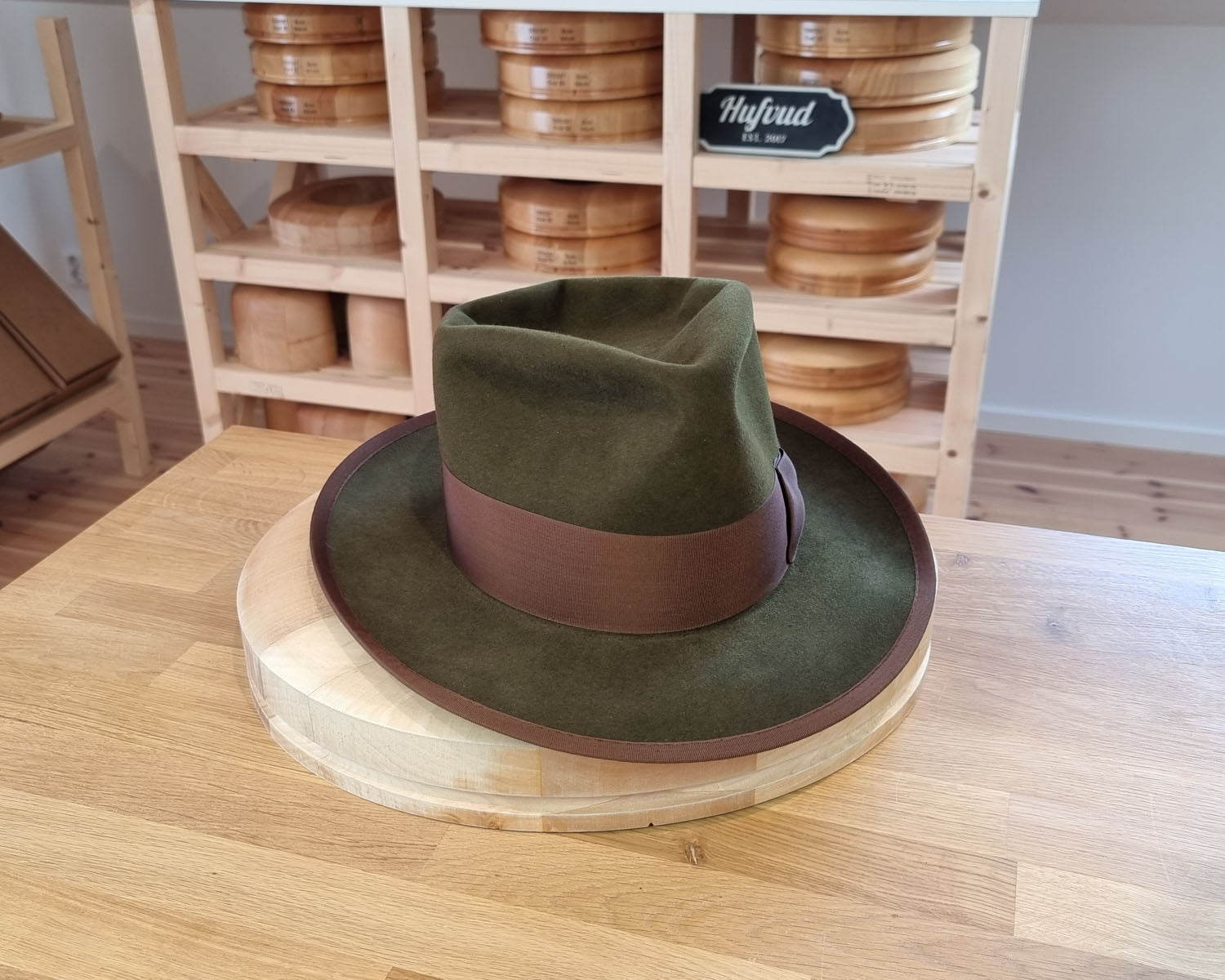 WHIPPET FEDORA | 100X BEAVER | MOSS GREEN COLOR | SIZE 58, US 7 1/4