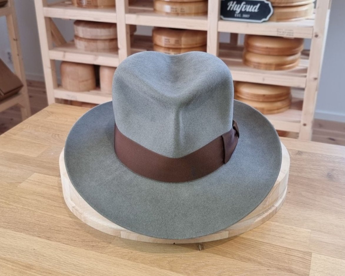 LEIFUR Adventure FEDORA | RABBIT DELUXE WESTERN FELT | GRANITE COLOR | SIZE 58, US 7 1/4
