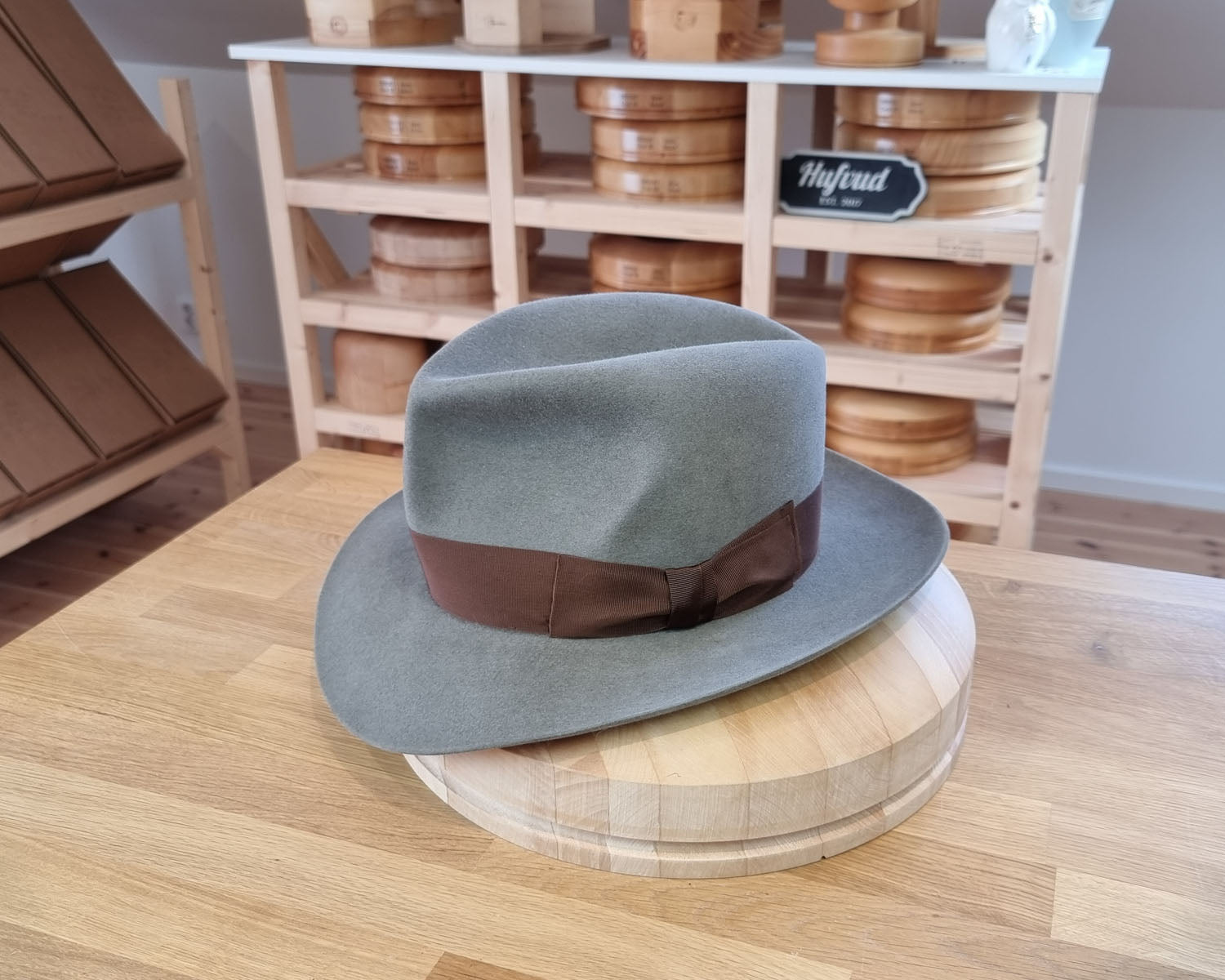 LEIFUR Adventure FEDORA | RABBIT DELUXE WESTERN FELT | GRANITE COLOR | SIZE 58, US 7 1/4