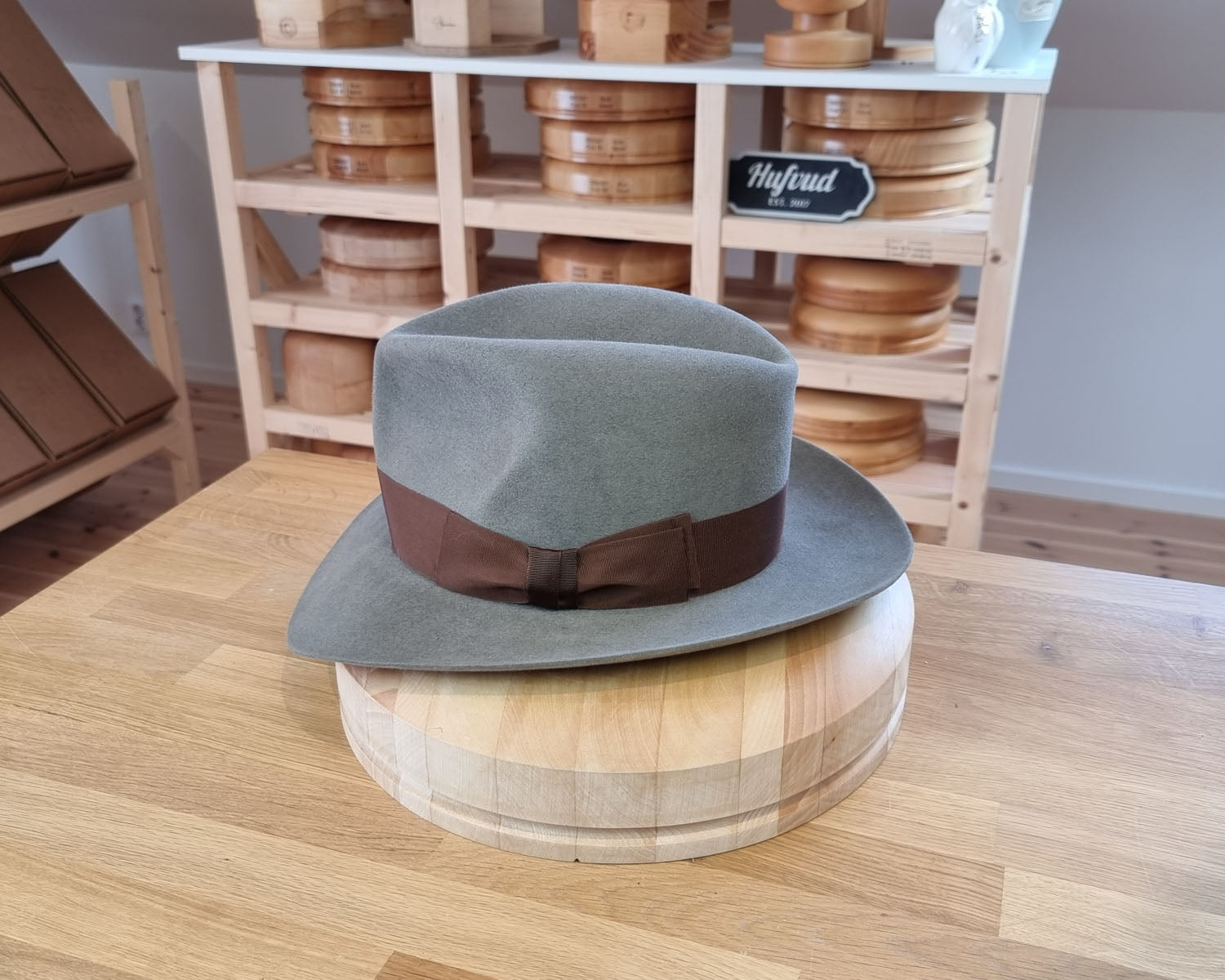LEIFUR Adventure FEDORA | RABBIT DELUXE WESTERN FELT | GRANITE COLOR | SIZE 58, US 7 1/4