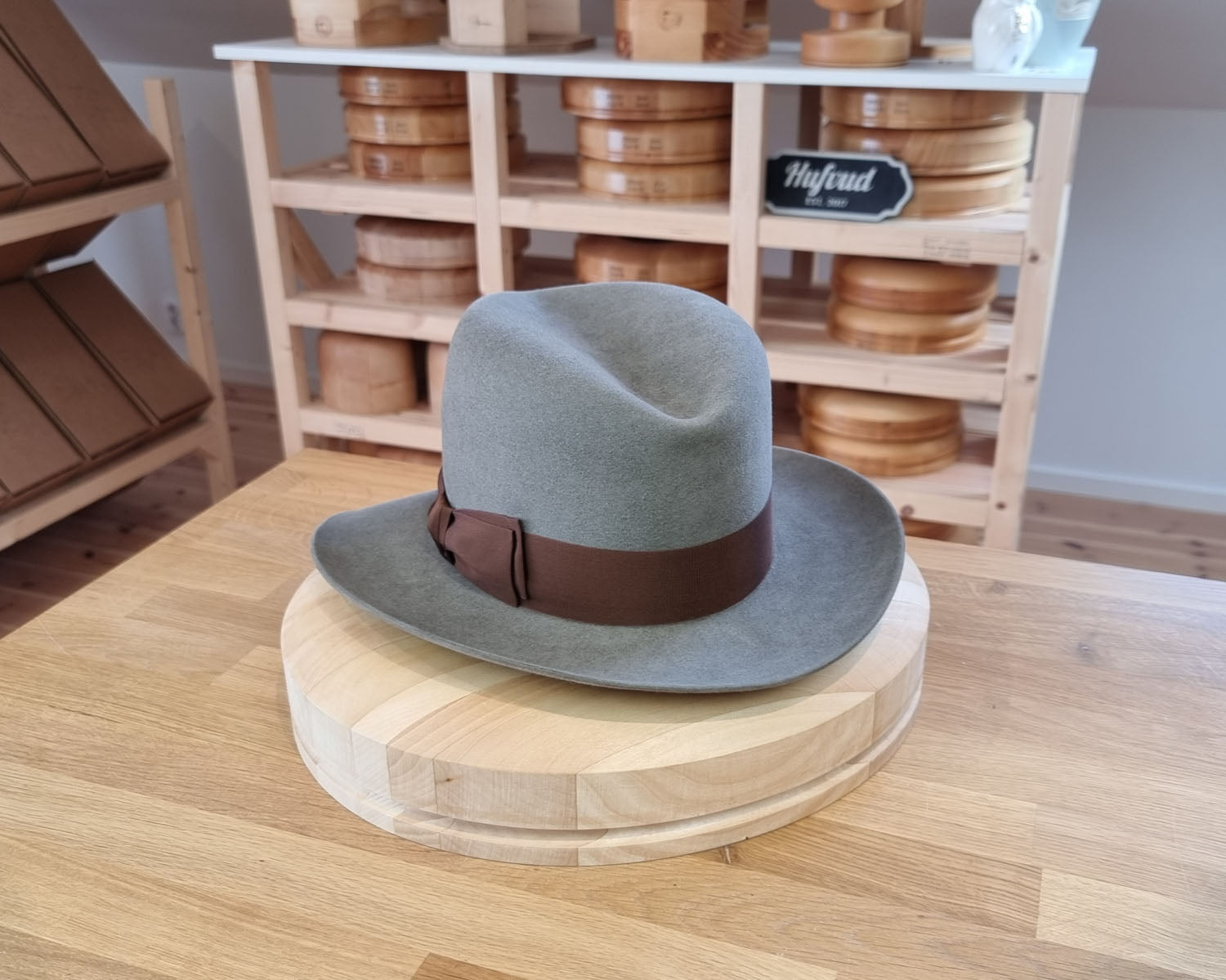 LEIFUR Adventure FEDORA | RABBIT DELUXE WESTERN FELT | GRANITE COLOR | SIZE 58, US 7 1/4