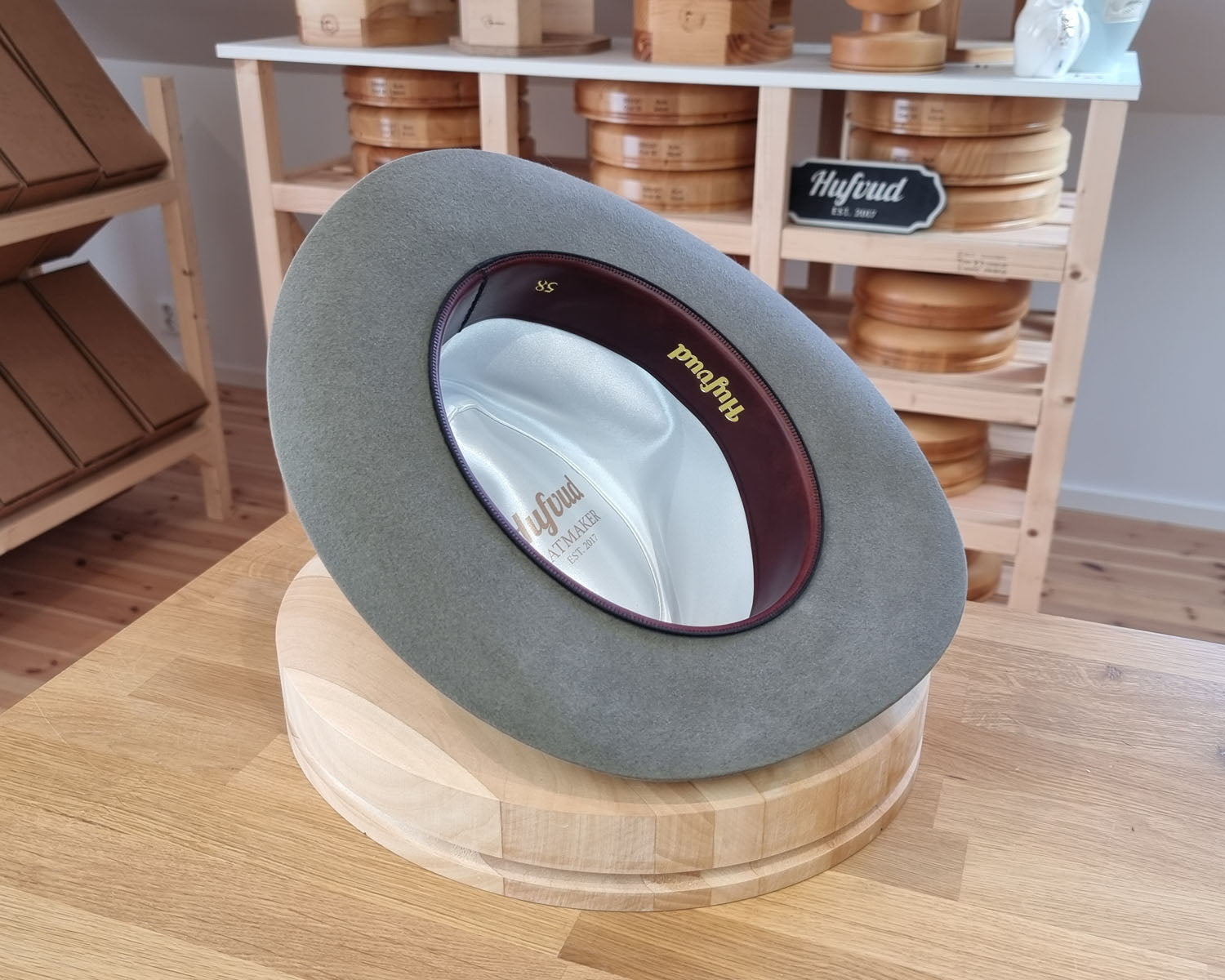 LEIFUR Adventure FEDORA | RABBIT DELUXE WESTERN FELT | GRANITE COLOR | SIZE 58, US 7 1/4