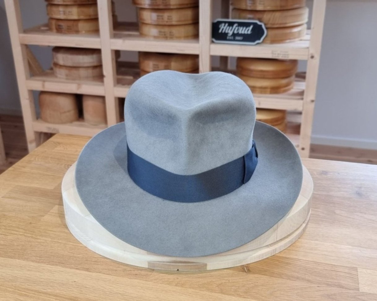 LEIFUR Adventure FEDORA | RABBIT DELUXE WESTERN FELT | ASH GRAY COLOR | SIZE 60, US 7 1/2